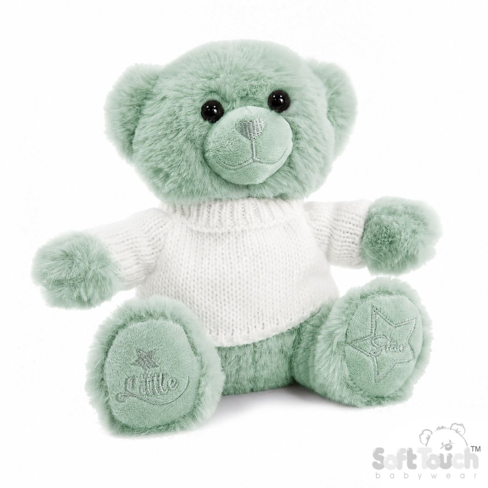 TB320-SG: 20cm Sage Green Teddy Bear w/Sweater TB320-SG: 20cm Sage Green Teddy Bear w/Sweater